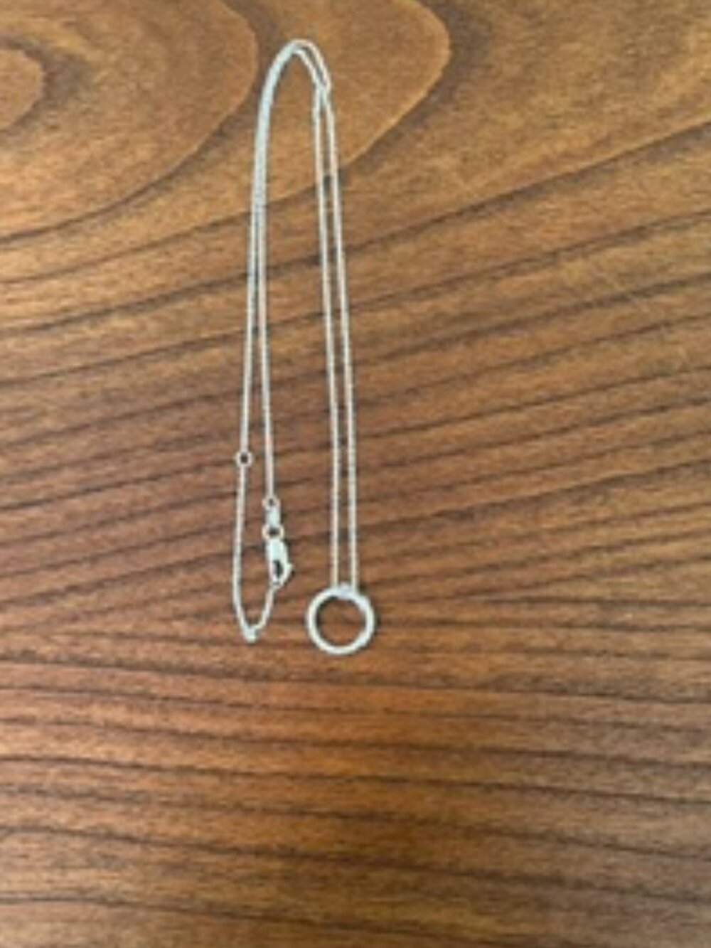 Roberto Coin Tiny Treasures Diamond Circle Necklace- White Gold - Picture 6 of 7